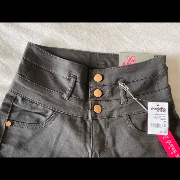 Charlotte Russe High-Waist Gray Skinny Jeans - Picture 3 of 5